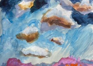 Storm Over Taos - Mixed media 8x10''